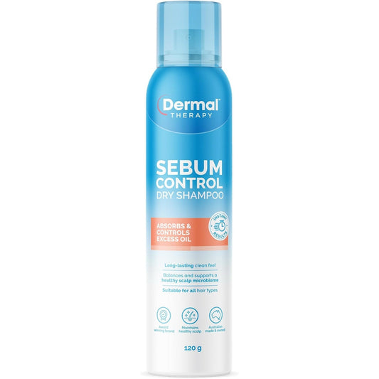 Dermal Therapy Sebum Control Dry Shampoo for Refreshing Oily Hair | Provides Long-Lasting Clean Feel | No Visible Residue| 120g