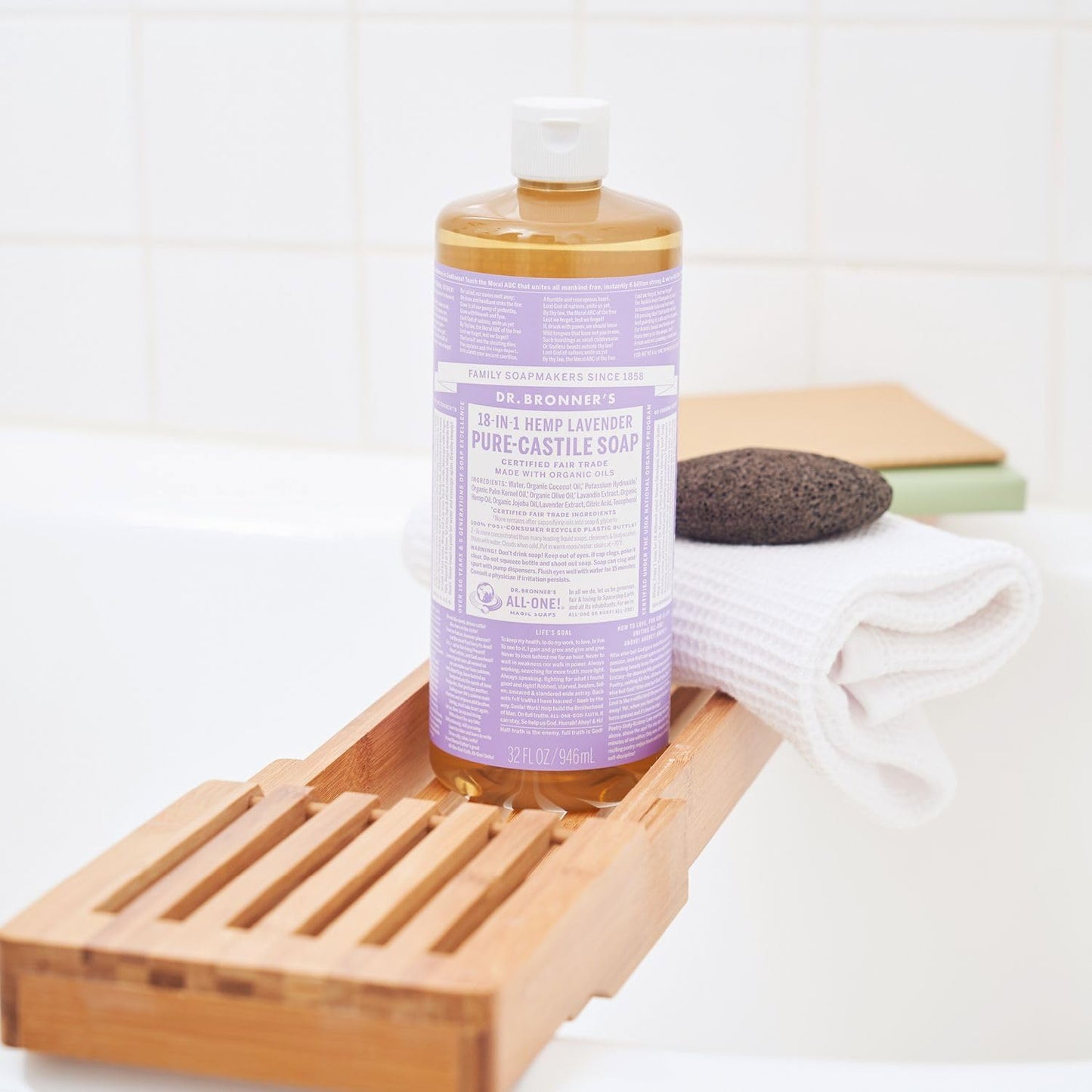 Dr. Bronner's Pure-Castile Soap Liquid (Hemp 18-in-1) Lavender 946ml