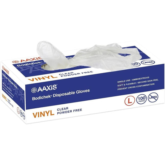 Bodichek Vinyl Disposable Gloves Powder Free Large 100 Pack
