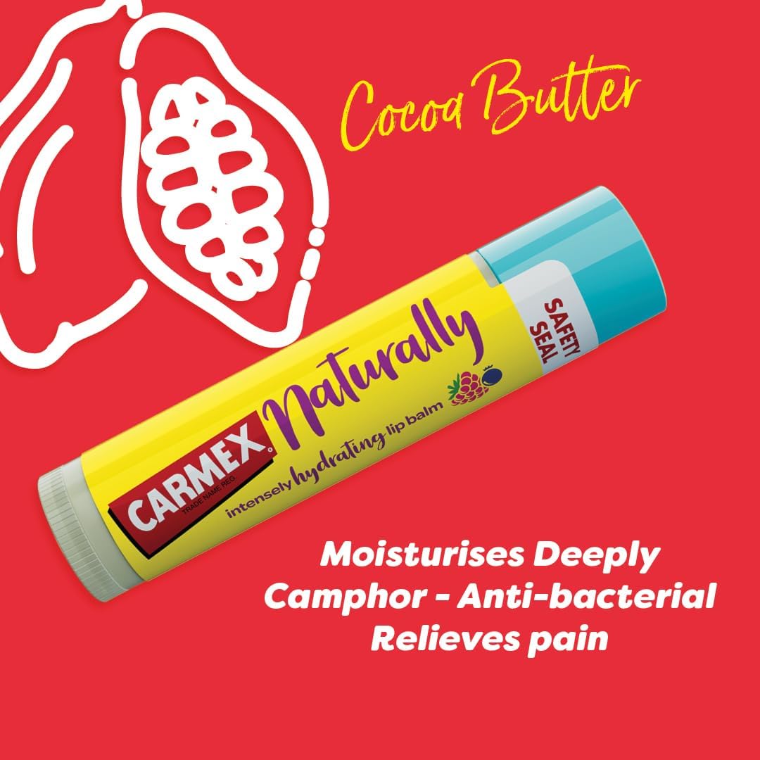 Carmex Naturally Intensely Hydrating Lip Balm Berry 4.2g