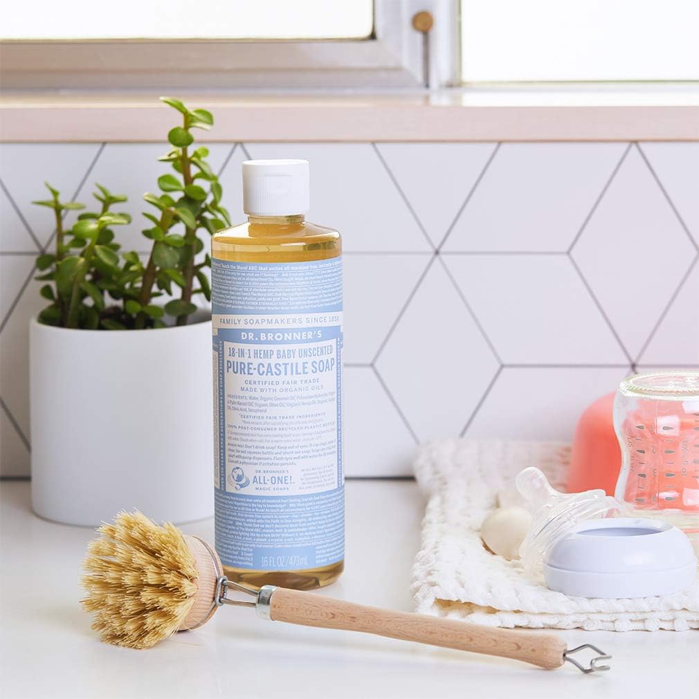 Dr. Bronner's Pure-Castile Soap Liquid (Hemp 18-in-1) Unscented (Baby) 473ml