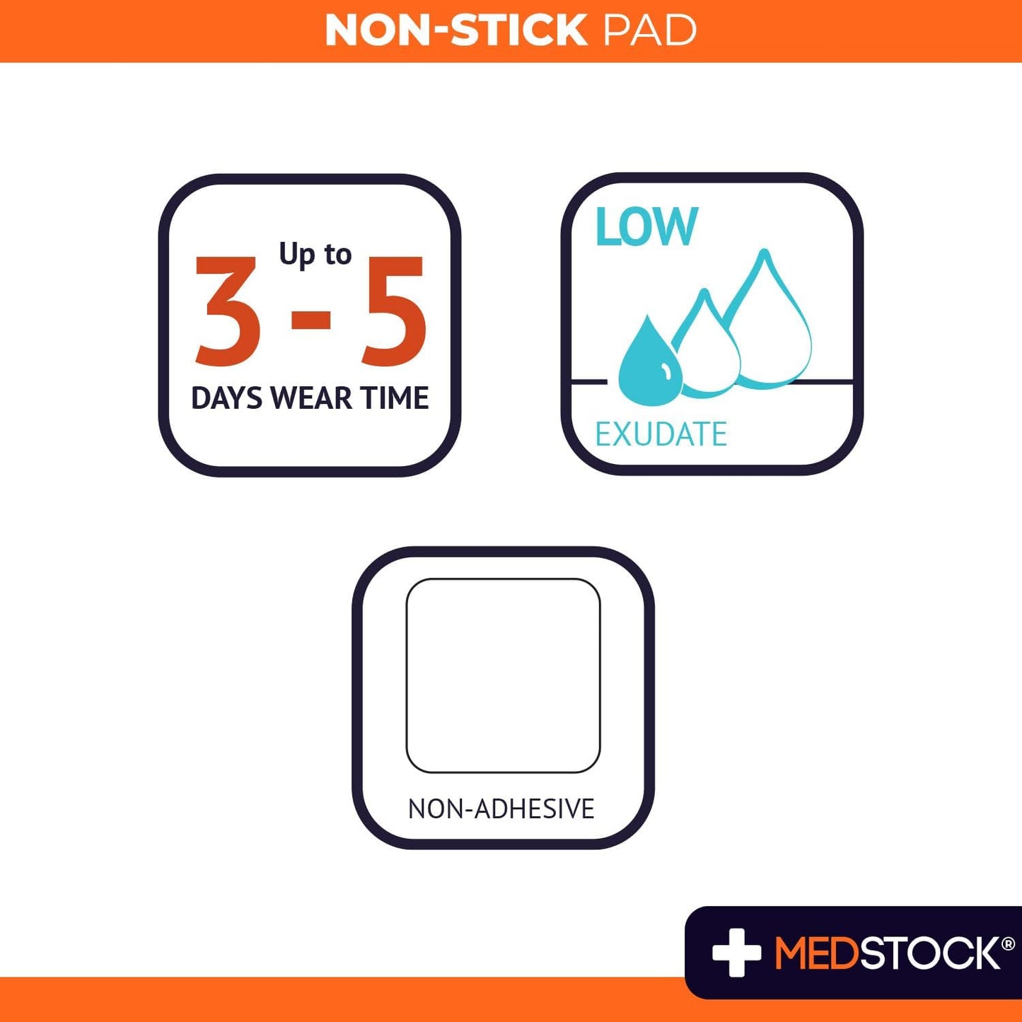 Medstock Non Stick Pad 10 cmx10 cm 3Pack