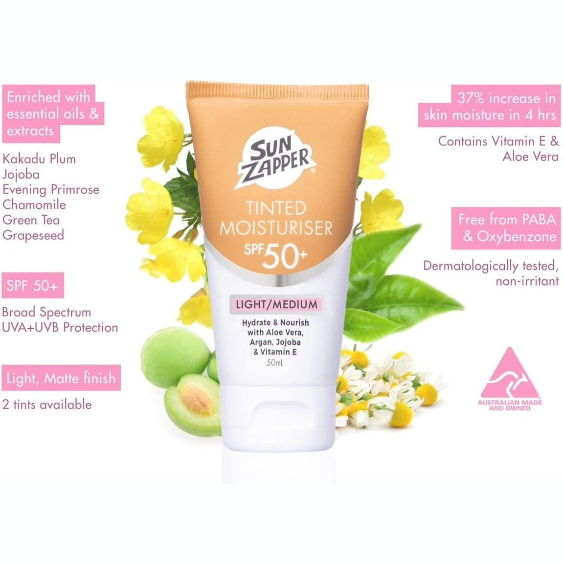 SUN ZAPPER TINTED SPF 50+ LIGHT / MEDIUM 50ml