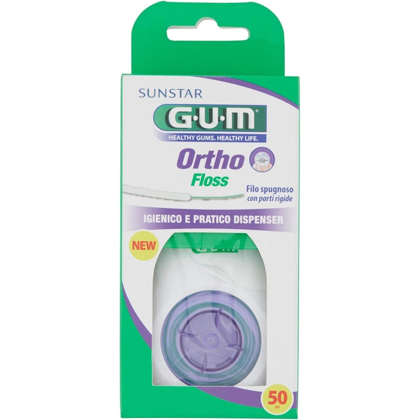 Gum 3220M Ortho Floss Blister Pack 50