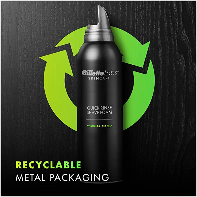 Gillette Quick Rinse Shave Foam With Vitamin B3 & Sea Kelp 240ml