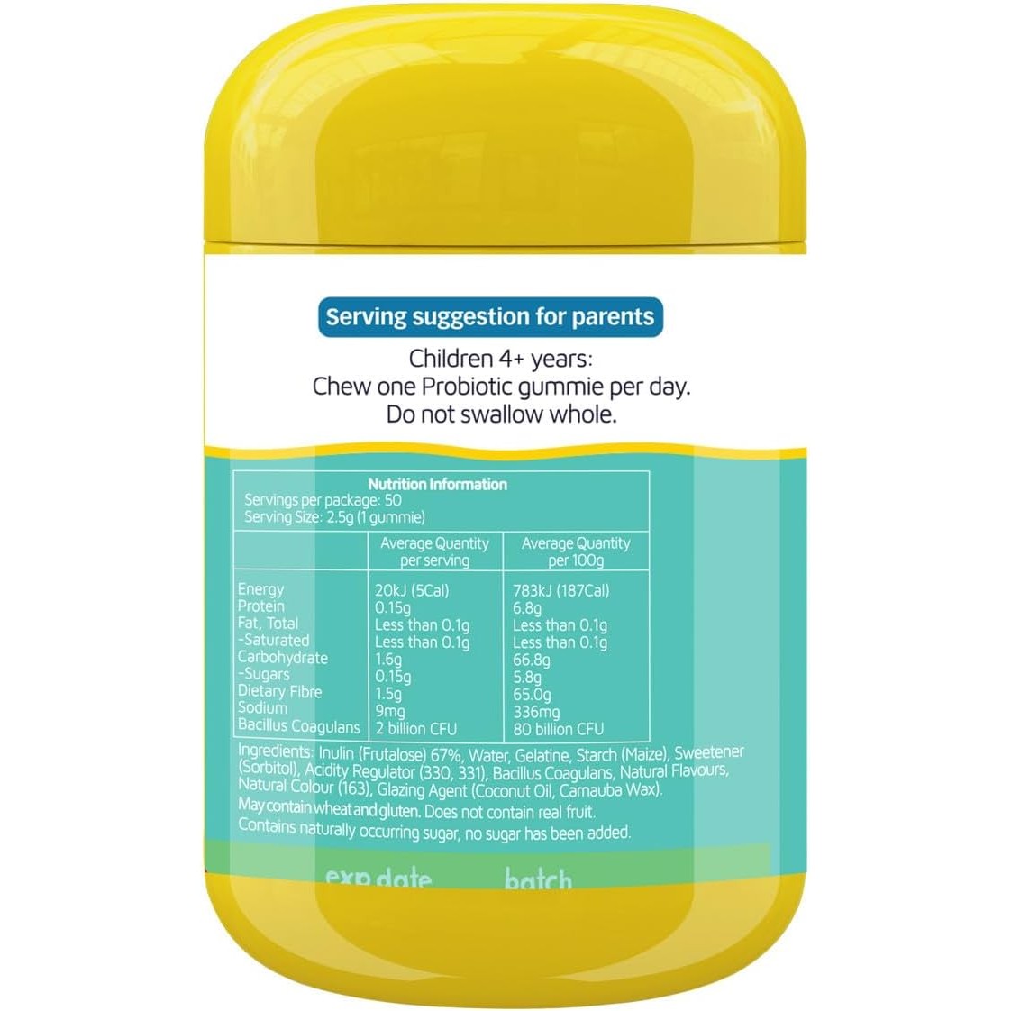 Nature's Way Kids Smart Vita Gummies Probiotic + Prebiotic Mixed Berry Flavour 50 Gummies