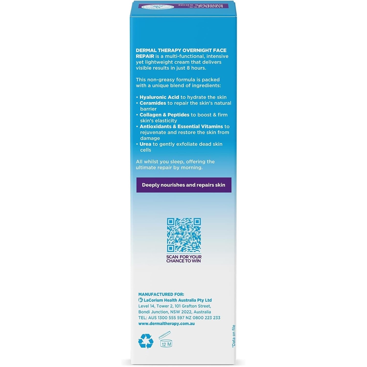 Dermal Therapy Overnight Face Repair 40g