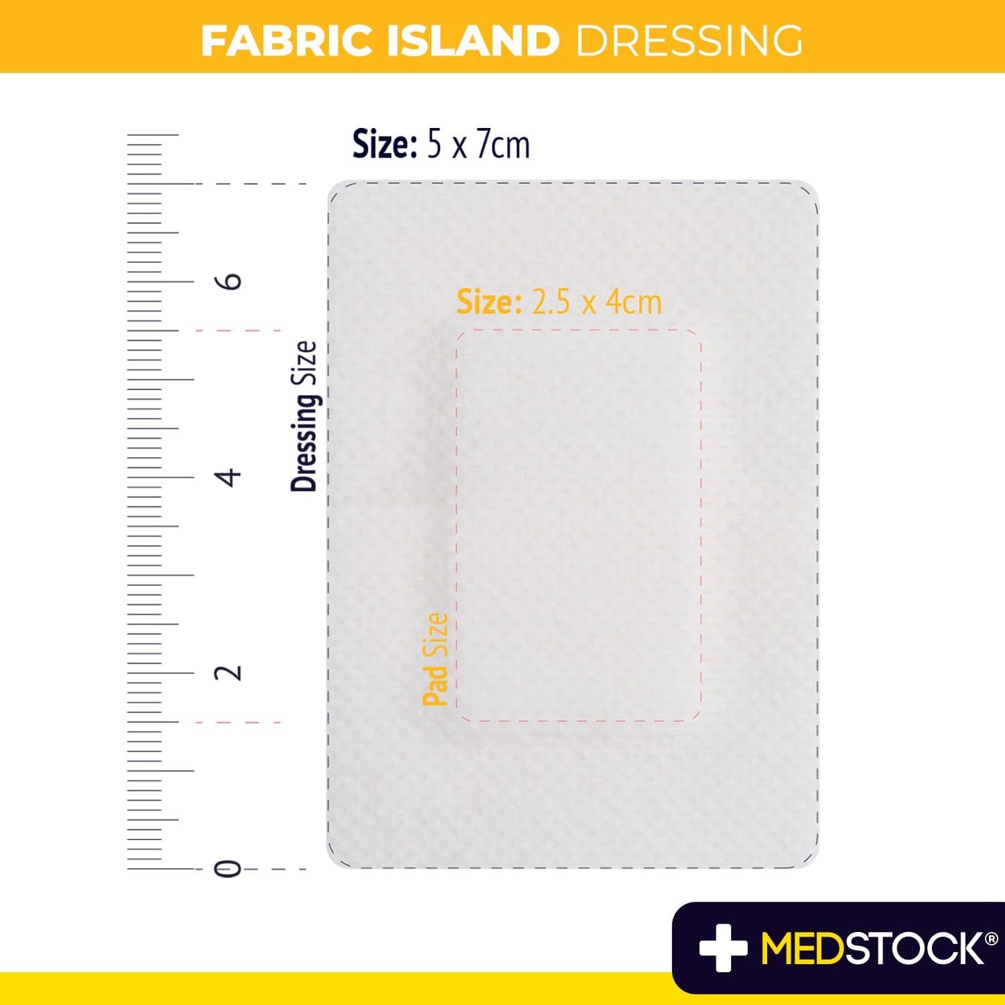 Medstock Fabric Island 5 cmx7 cm Pack5