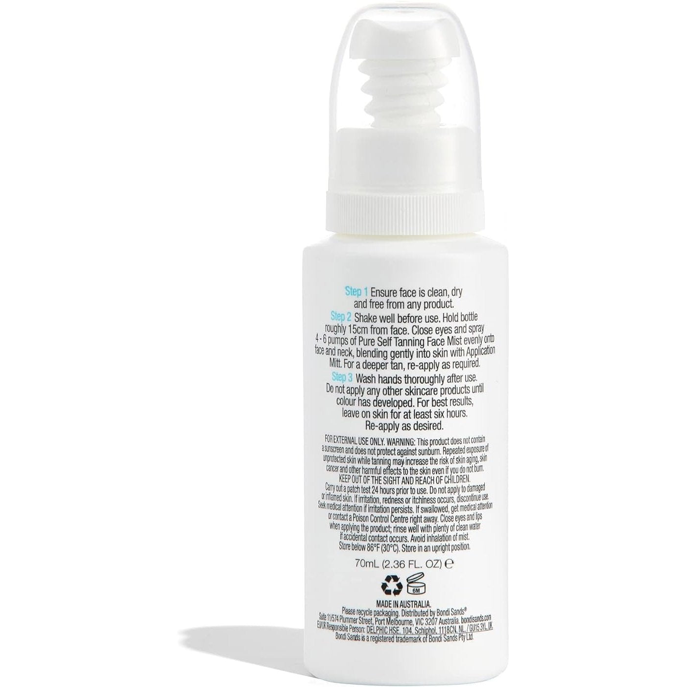 Bondi Sands Pure Self Tanning Face Mist 70ml