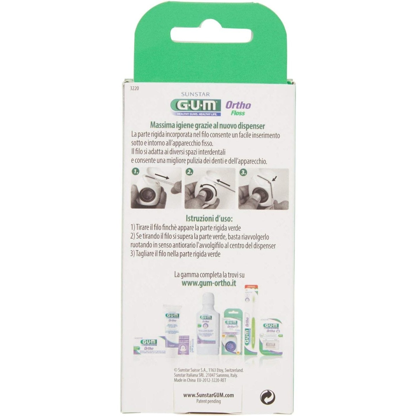 Gum 3220M Ortho Floss Blister Pack 50