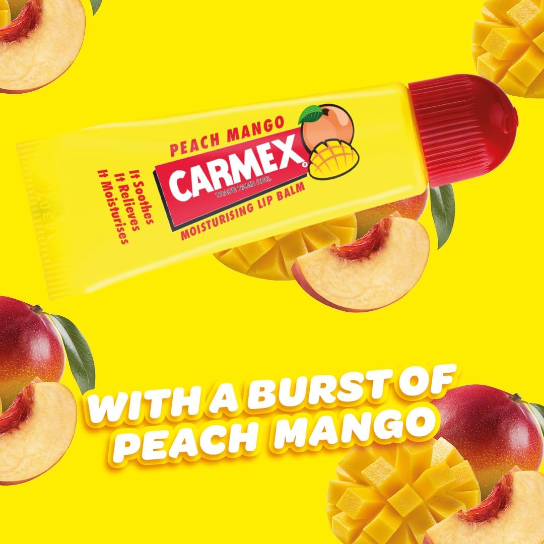 Carmex Lip Balm Peach Mango Squeeze Tube 10g