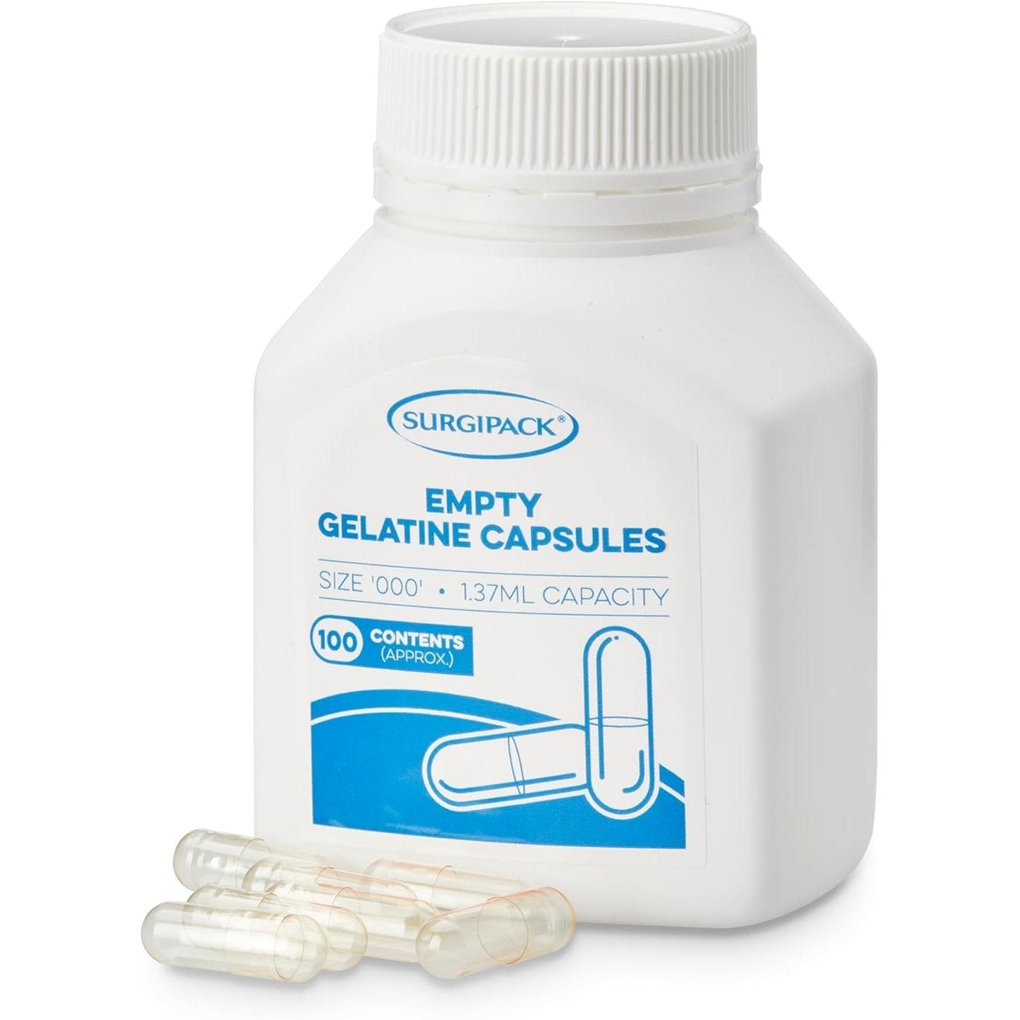 Surgipack Empty Gelatine Size 000 100 Capsules