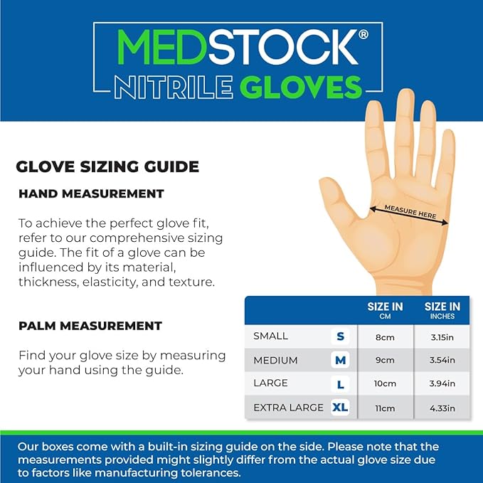 Medstock Blue Nitrile Gloves Medm 100Pk