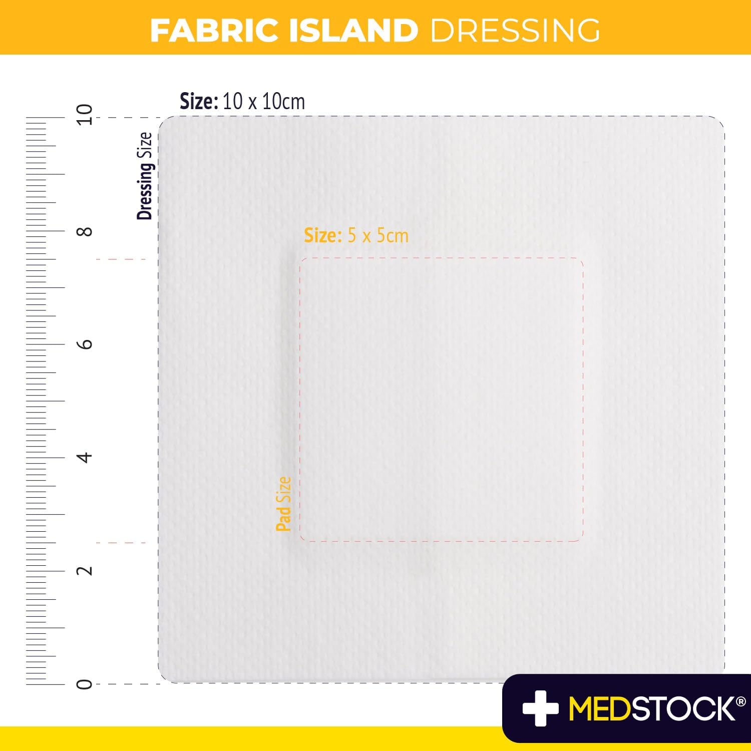 Medstock Fabric Island 10 cmx10 cm Pack5