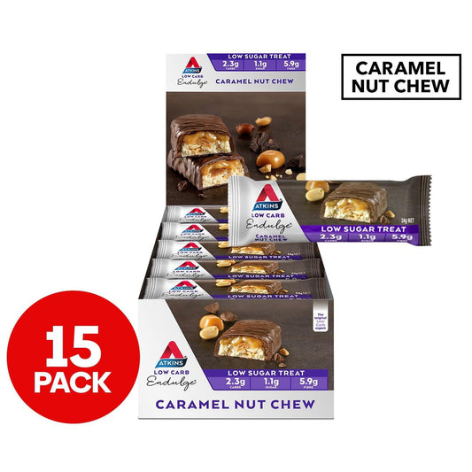 Atkins Endulge Caramel Nut Chew Bar 34g 15units
