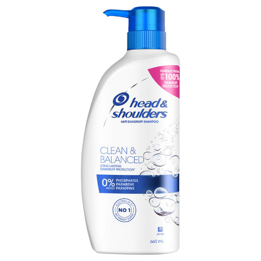 Head & Shoulders Clean & Balanced Anti Dandruff Shampoo for Clean Scalp 660ml