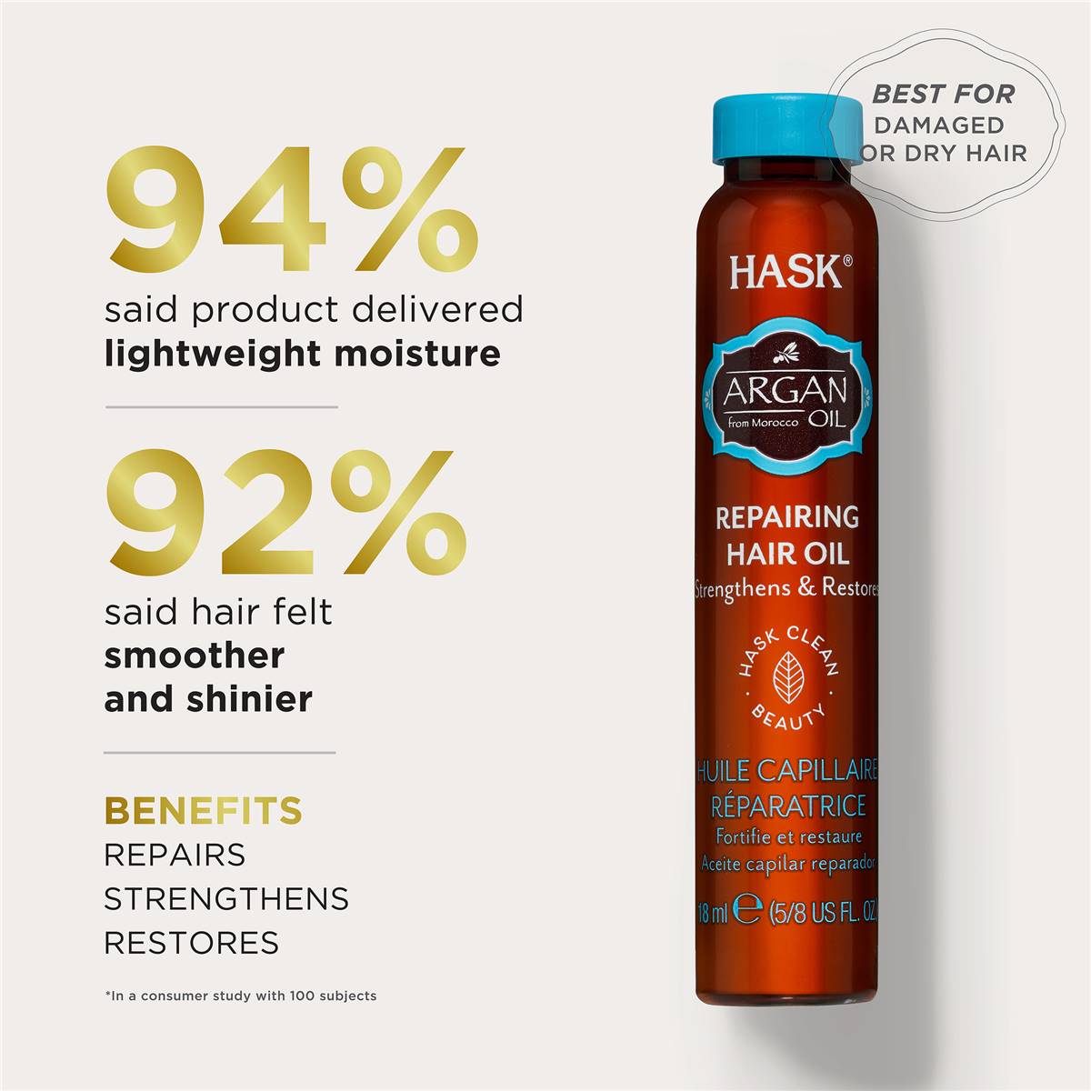 HASK ARGAN REPAIR SHINE OIL 59ML PUMP