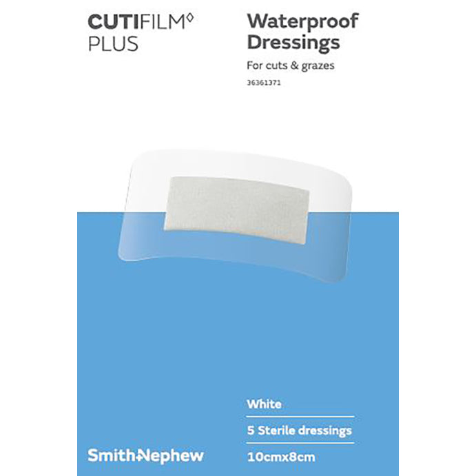 Cutifilm Plus Waterproof Dressings 8cm X 10cm 5 Pack