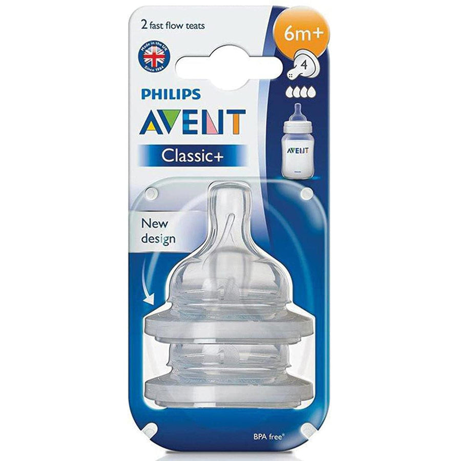 Avent Anti Colic Teat Silicone 6M+ Fast Flow 2 Pack