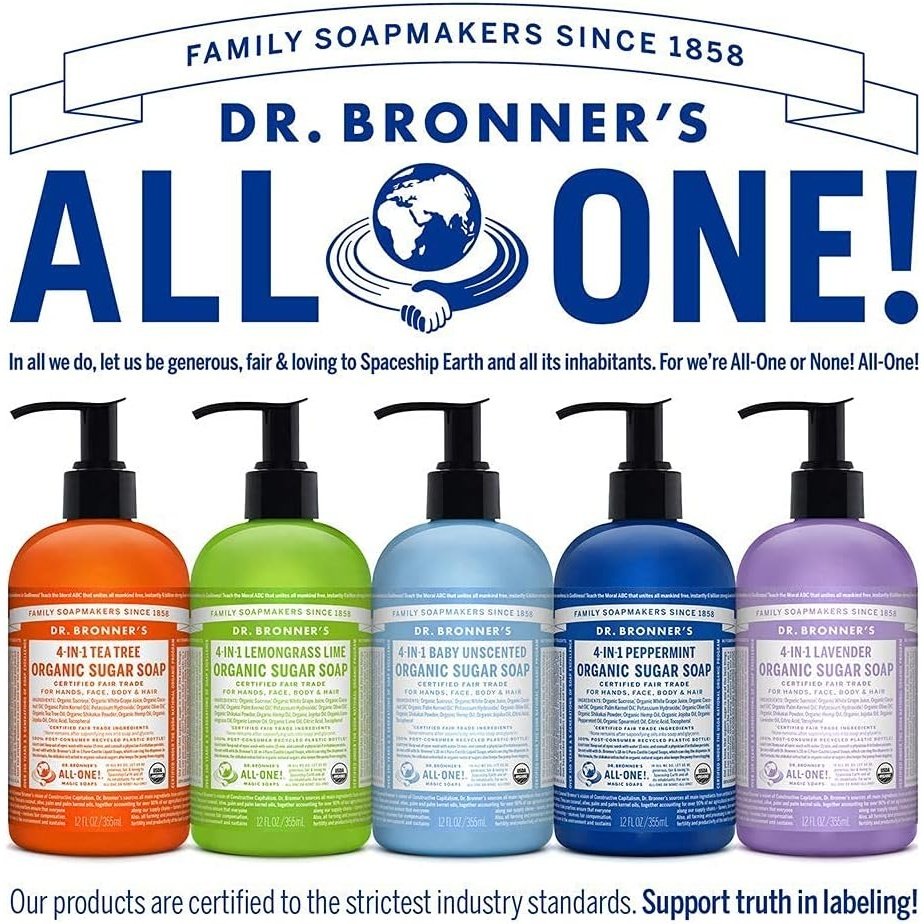 Dr. Bronner's Organic Sugar Soap  4-in-1 Lavender (pump) 355ml