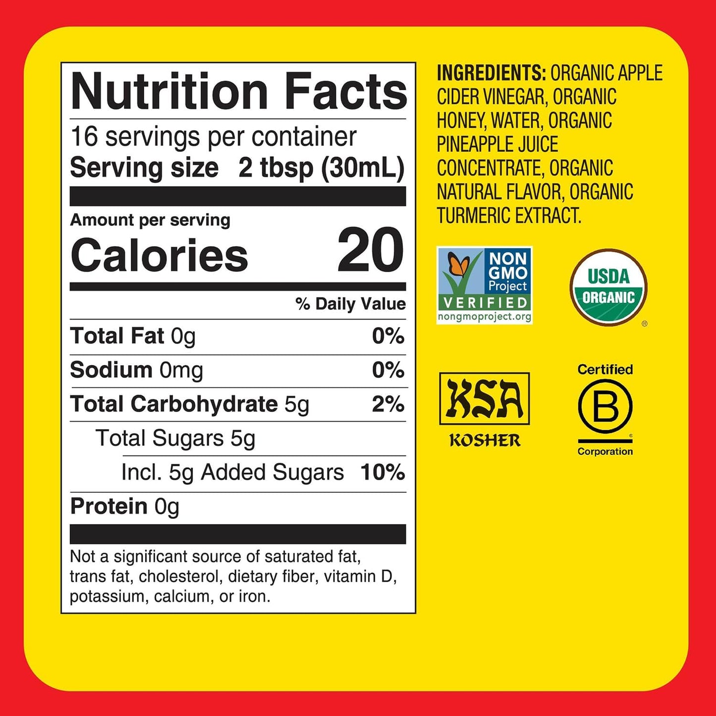 Bragg Apple Cider Vinegar Pineapple Turmeric 473ml