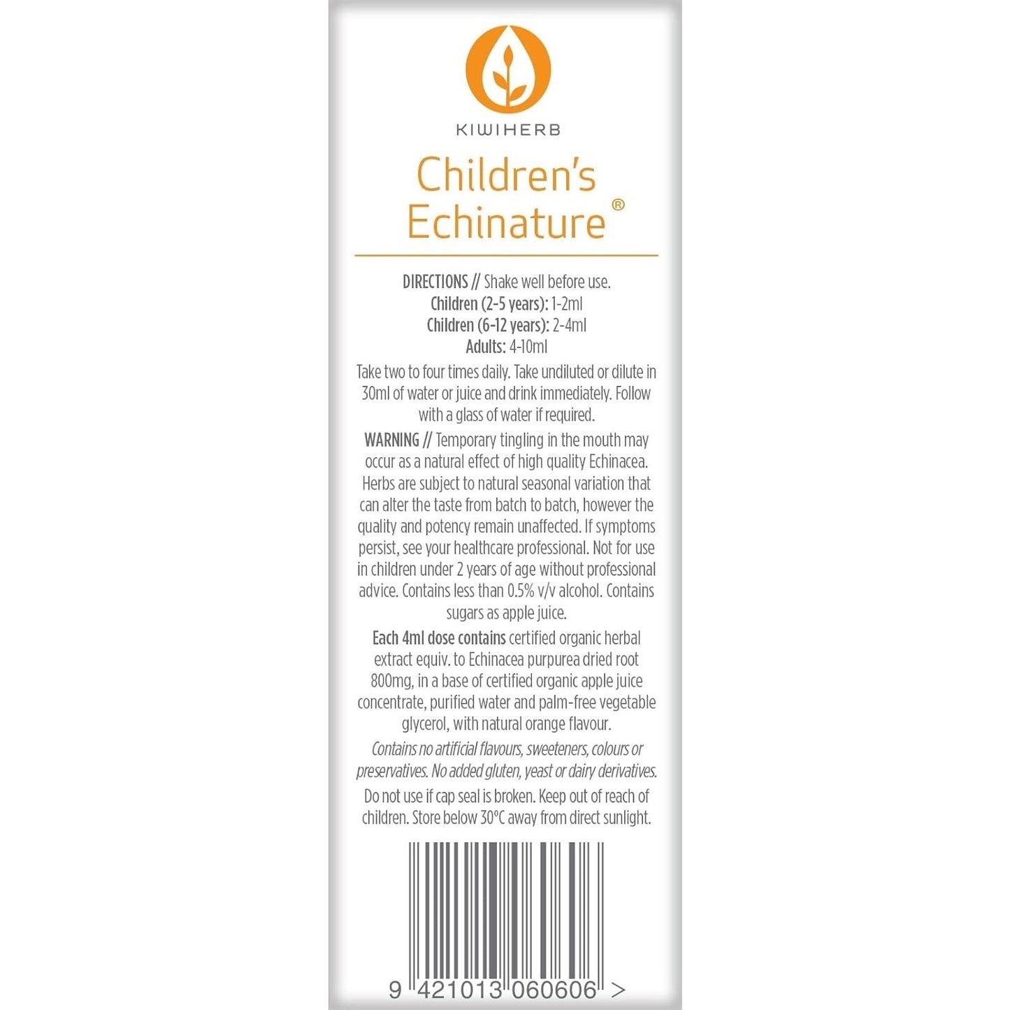 Kiwiherb Children's Organic Echinature 100ml