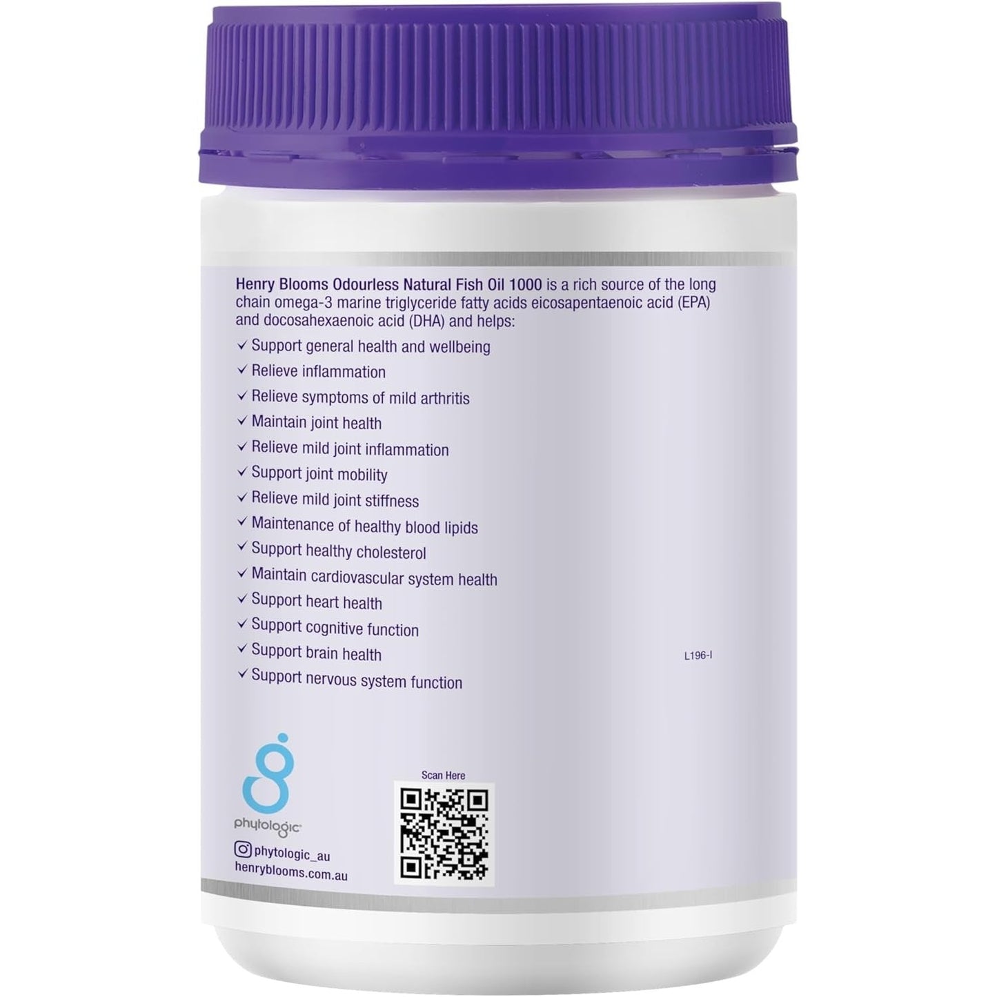 Henry Blooms Odourless Natural Fish Oil 1000 400c