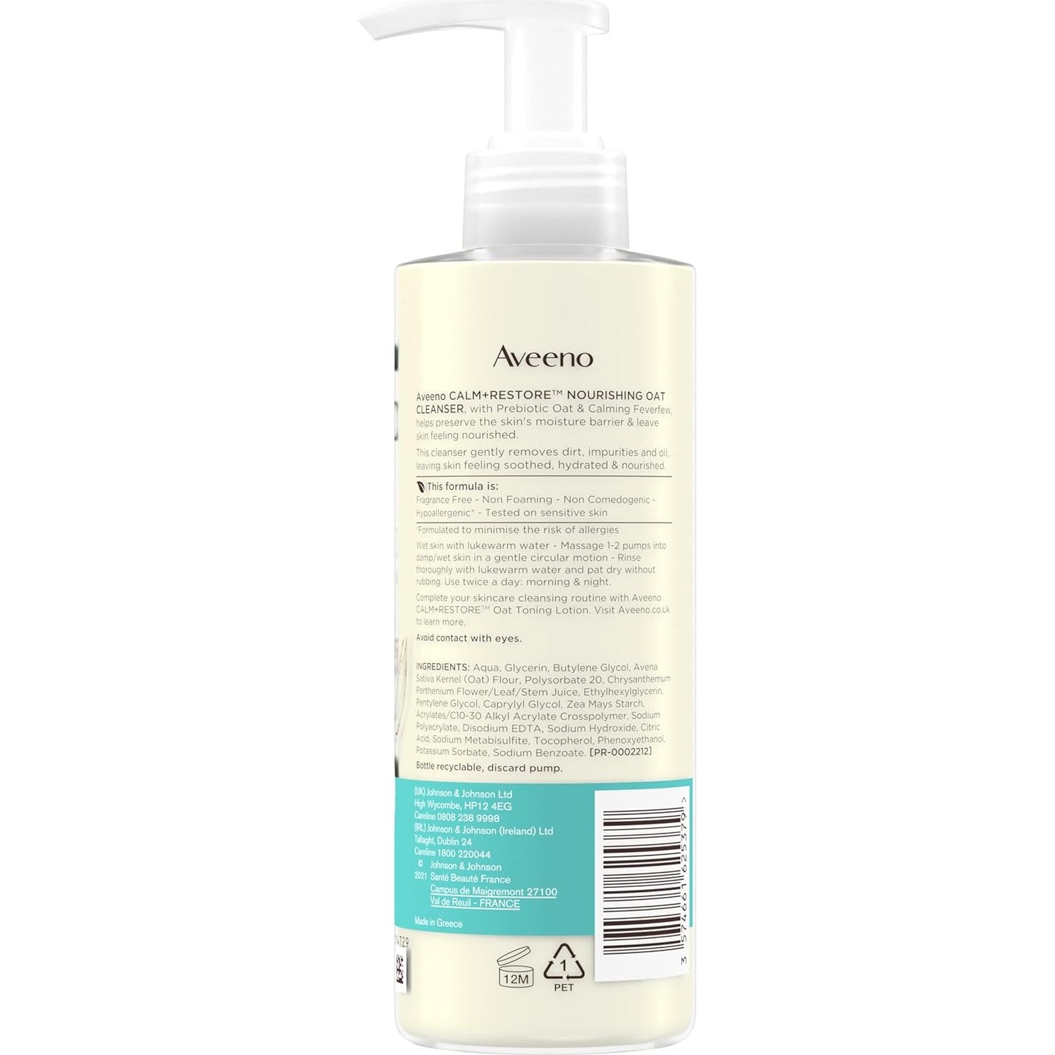Aveeno Calm+restore Nourishing Oat Cleanser 200ml