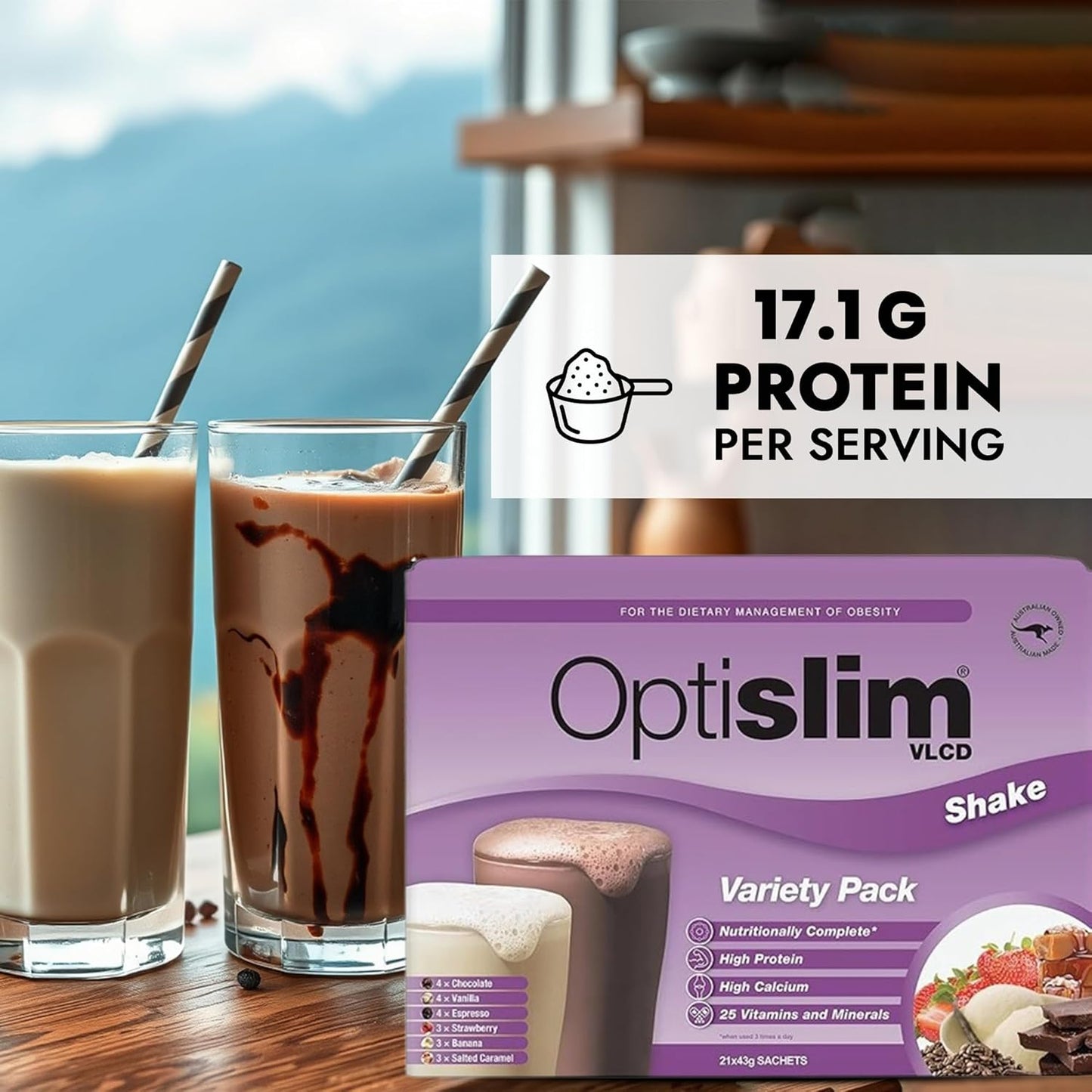 Optislim Vlcd Shake Variety Pack 21 X 43g