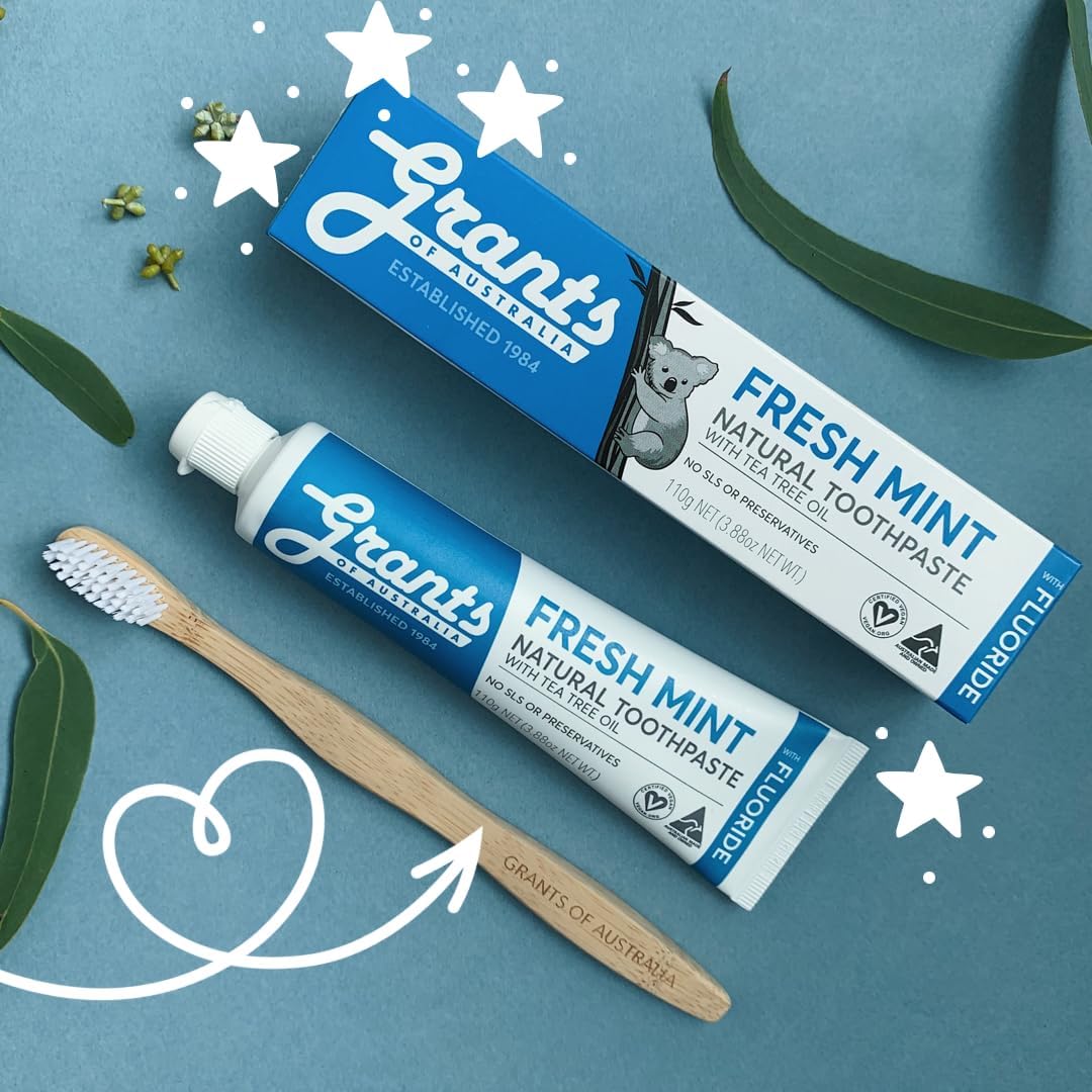 Grants Of Australia Natural Toothpaste Fresh Mint with Tea Tree Oil 110g