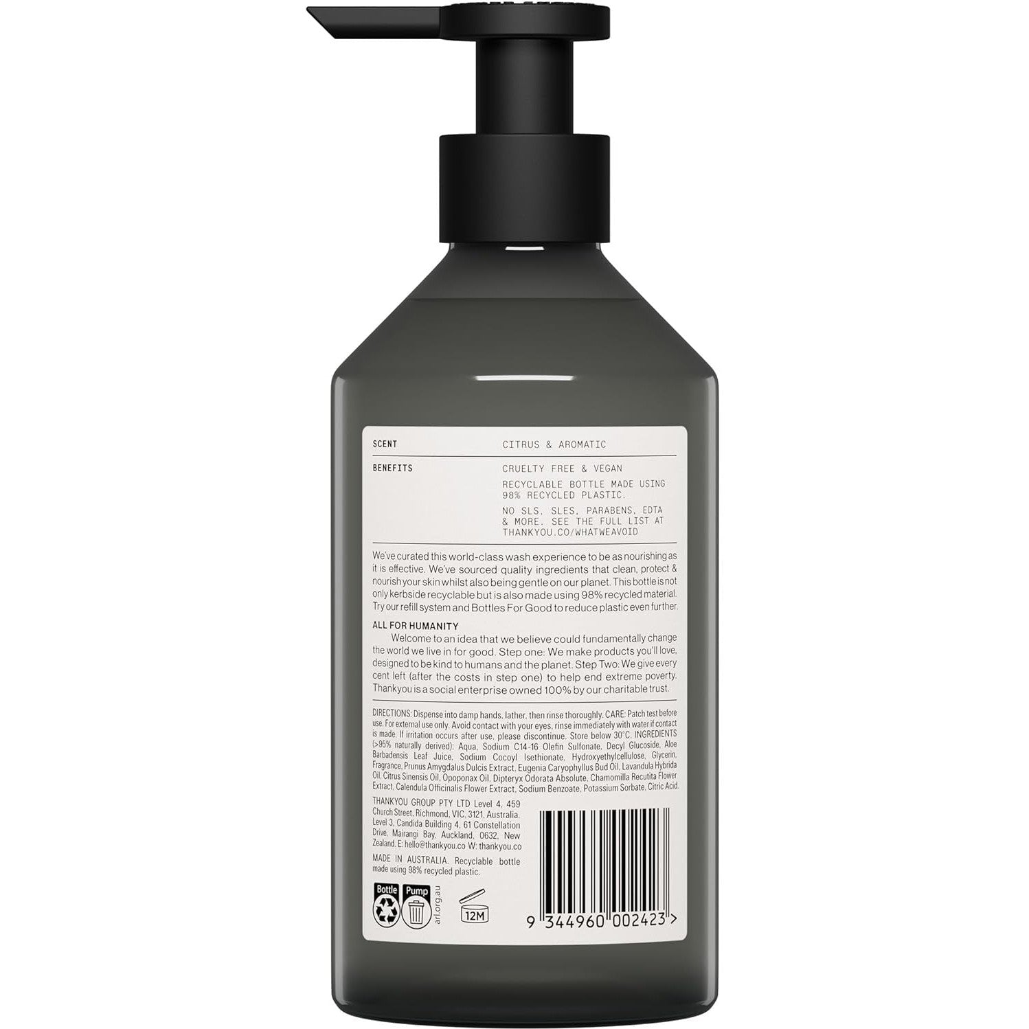 Thankyou Hand Wash Botanical Sweet Orange & Almond 500ml
