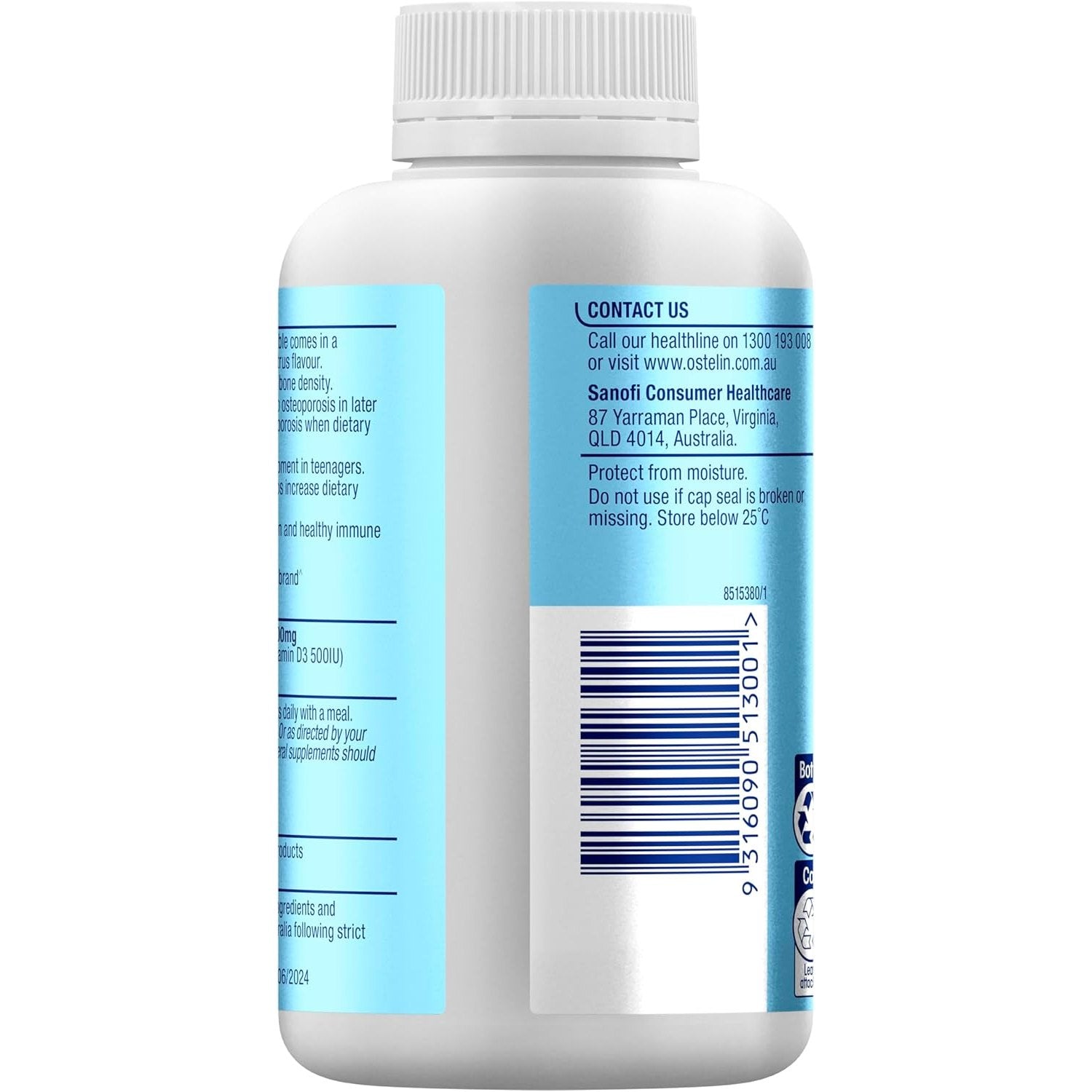 Ostelin Calcium & Vitamin D3 Chewables 120 Chewable Tablets