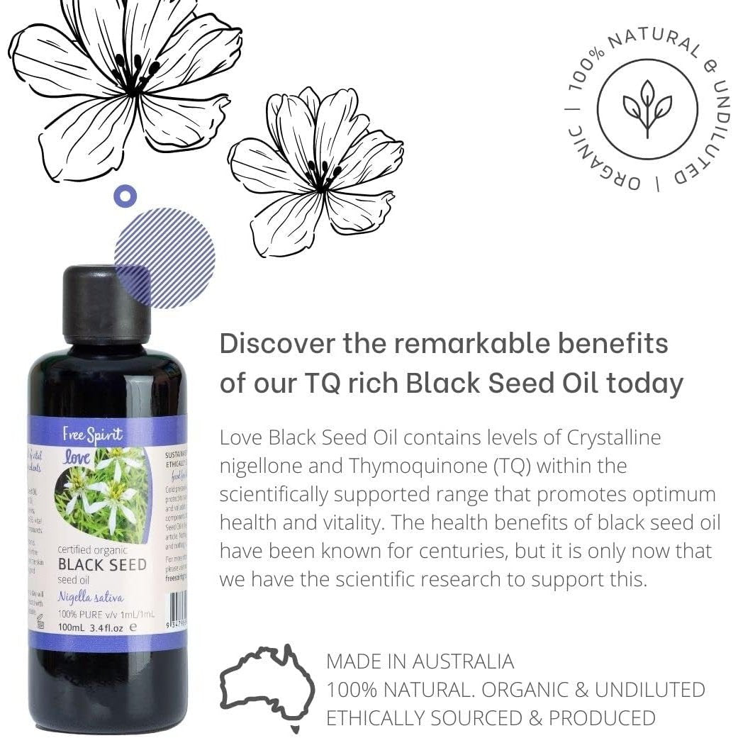 Byron Bay (Free Spirit) Love Oils Organic Black Seed Seed Oil 100ml