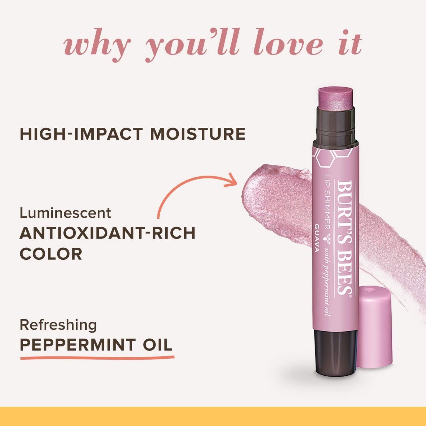 Burt's Bees Lip Shimmer Guava 2.6g