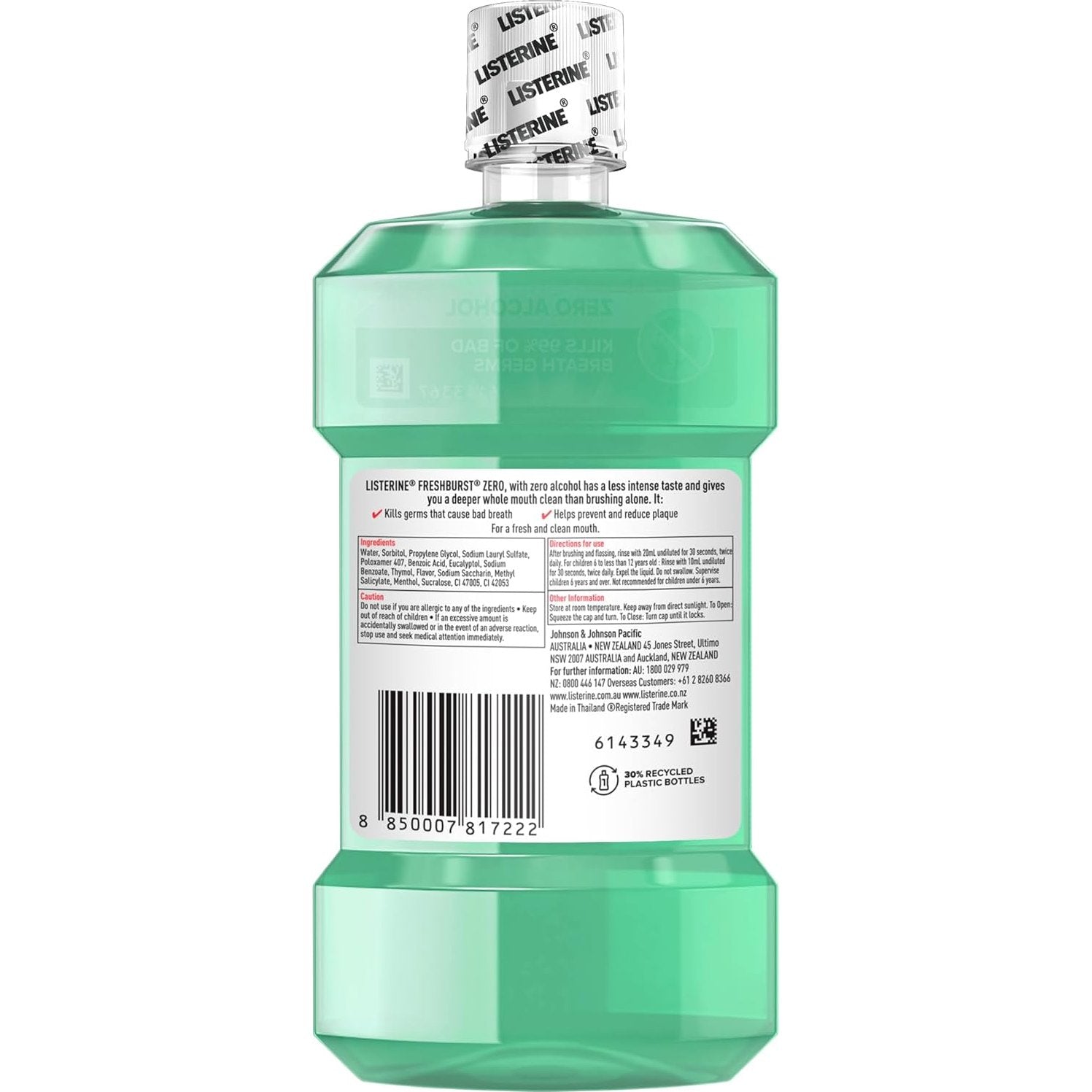 Listerine Freshburst Zero Mouthwash 250ml