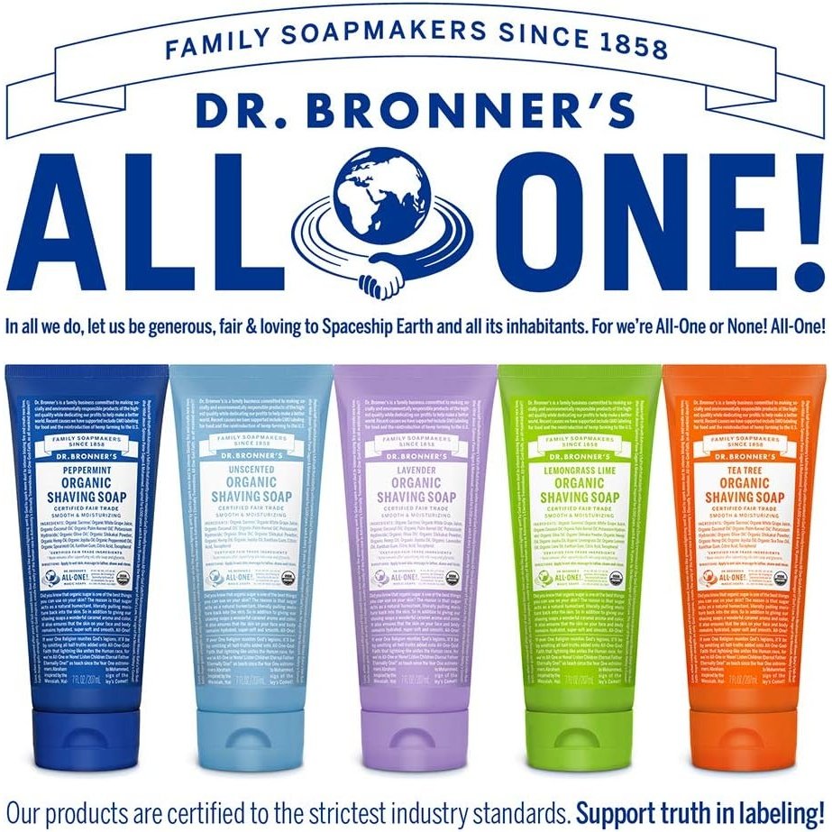 Dr. Bronner's Organic Shaving Soap Peppermint 207ml