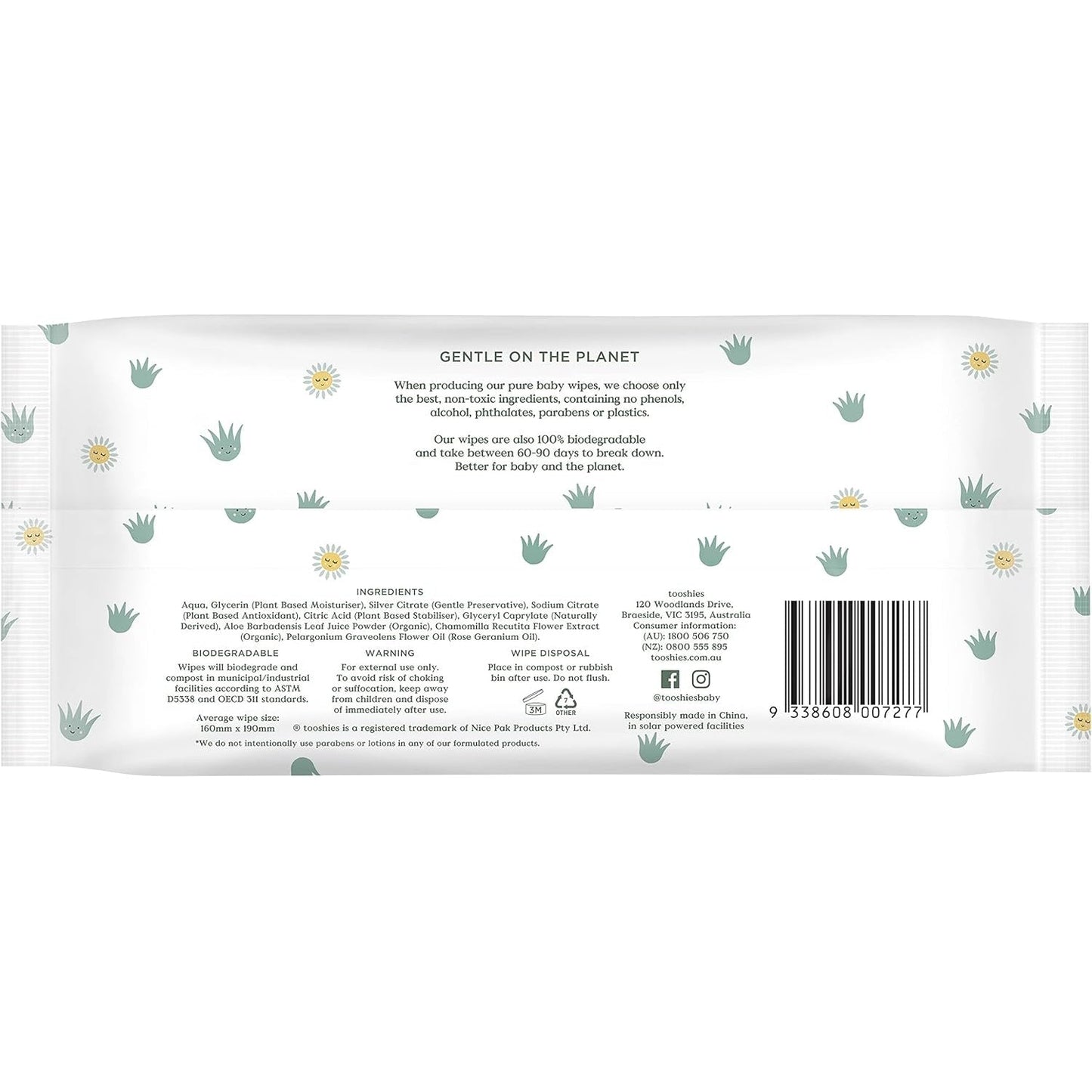Tooshies Eco Wipes Value Pack Aloe Vera & Chamomile 280PK