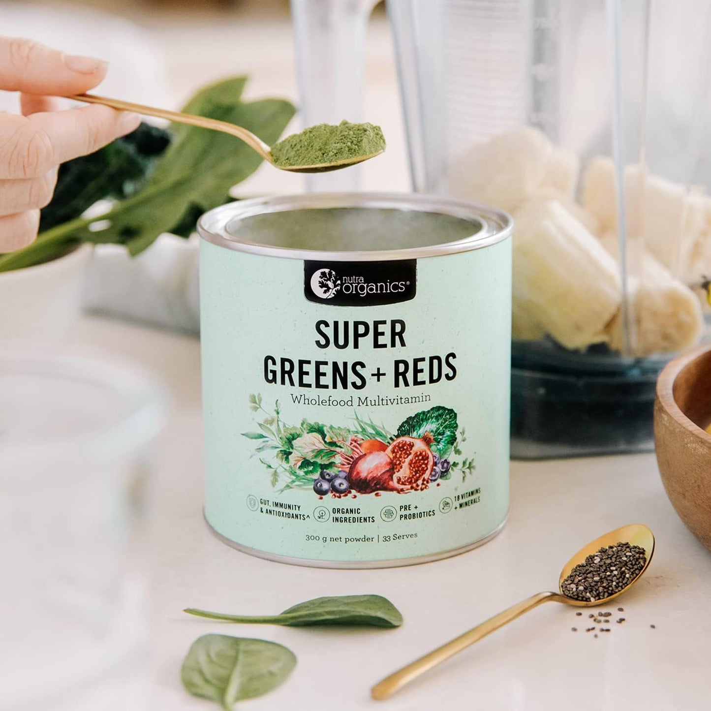 Nutra Organics Organic Super Greens + Reds (Wholefood Multivitamin) 1kg