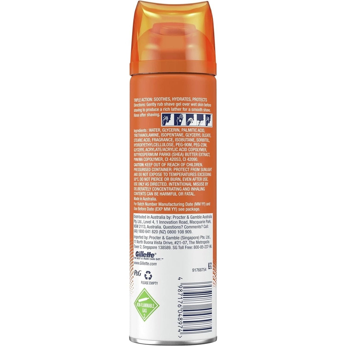 Gillette Pro Skin Hydrating Shave Gel Shea Butter 195g