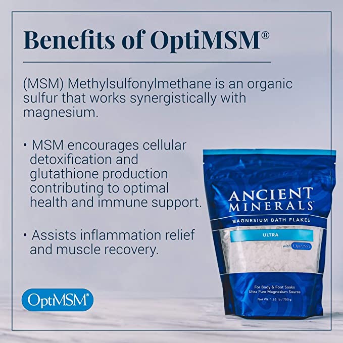 Ancient Minerals Magnesium Bath Flakes Ultra (With Msm) 750g