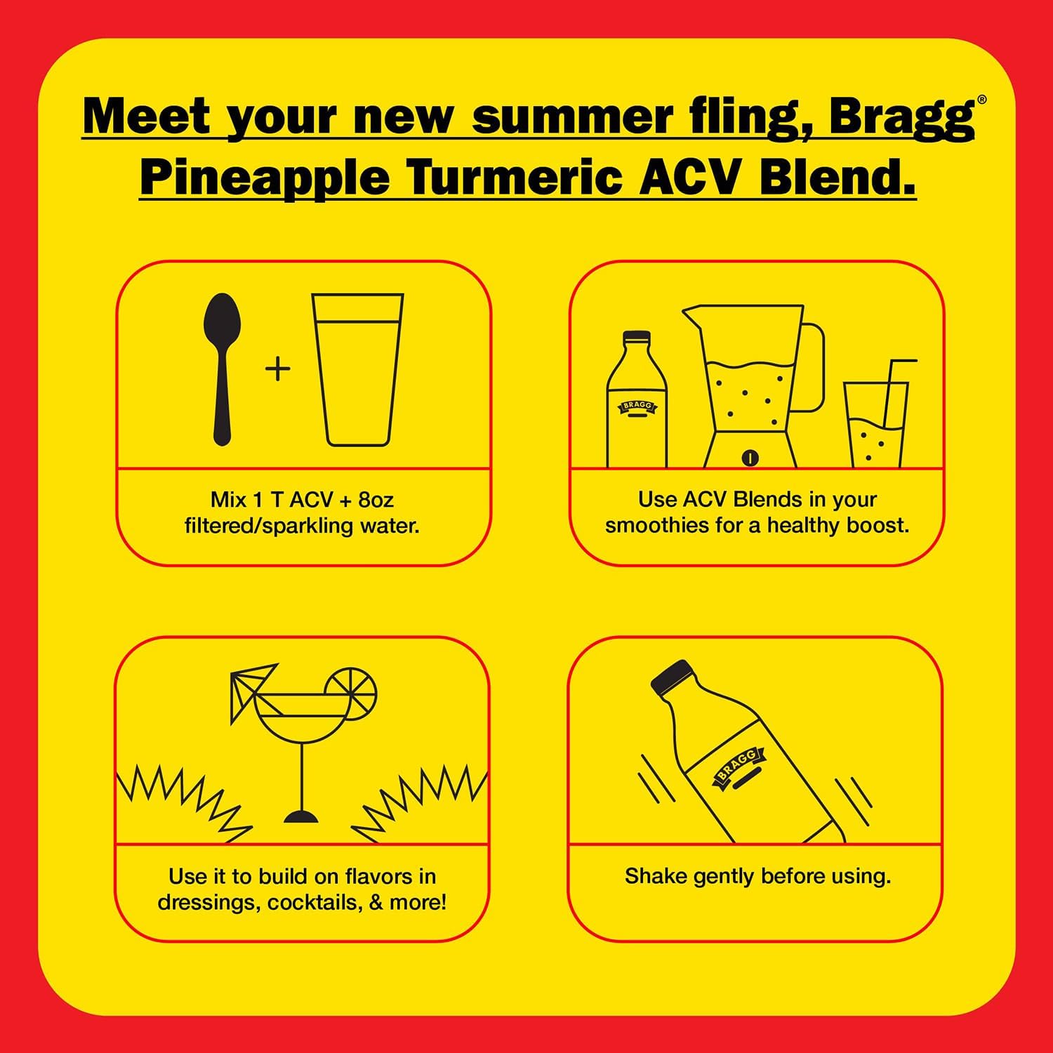 Bragg Apple Cider Vinegar Pineapple Turmeric 473ml