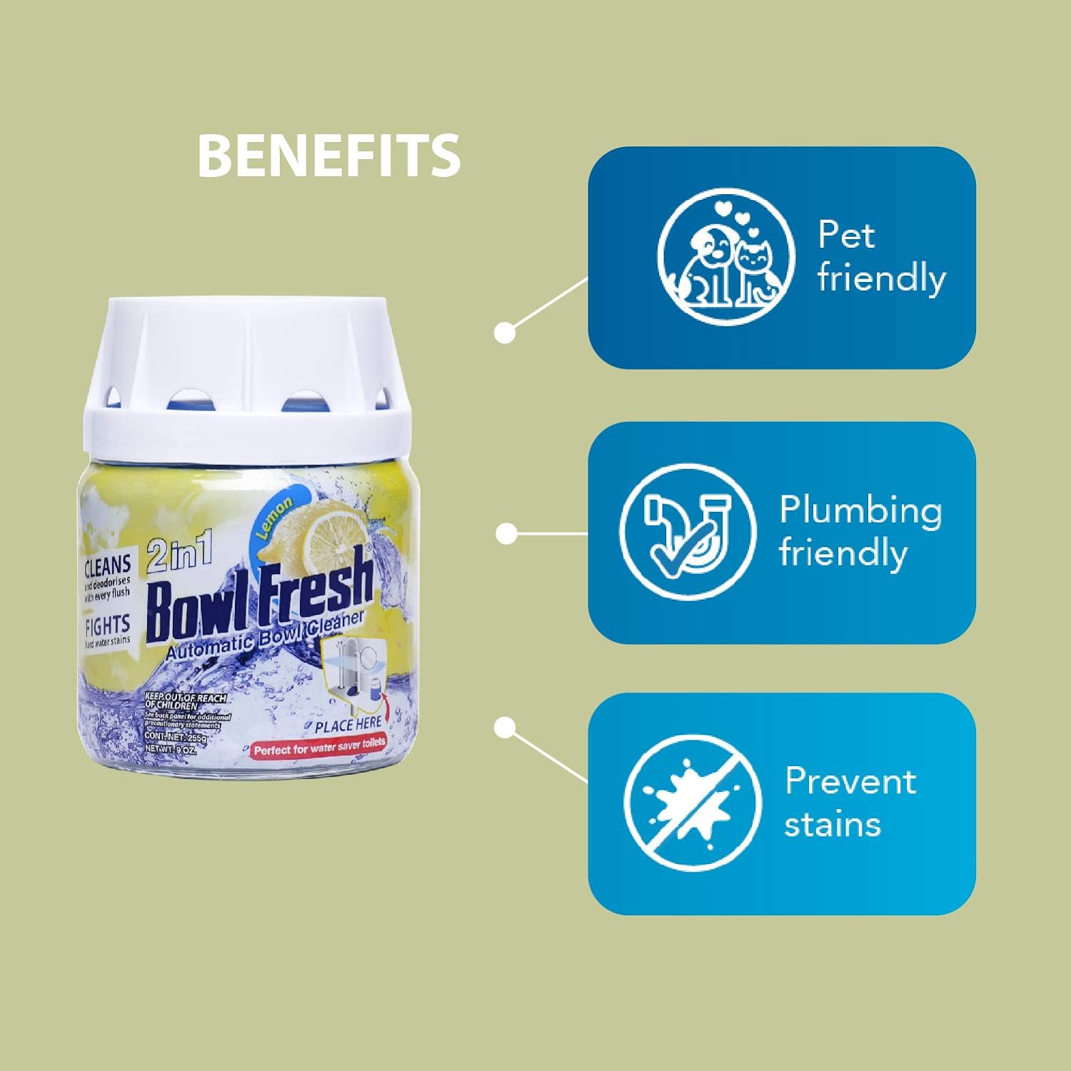 Bowl Fresh Automatic Bowl Cleaner Fresh Lemon 255g