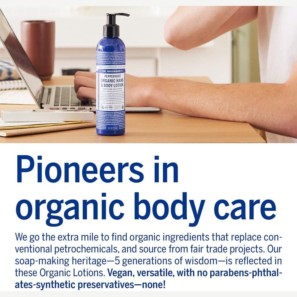 Dr. Bronner's Organic Hand & Body Lotion Peppermint 237ml