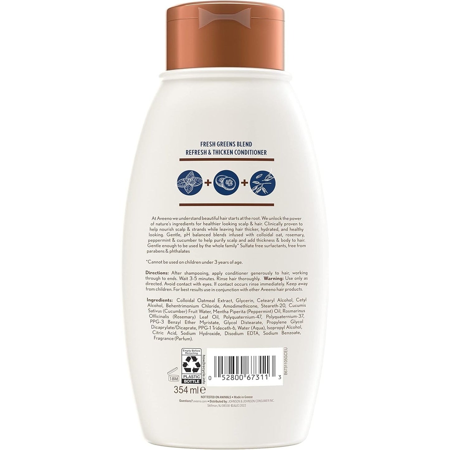 Aveeno Fresh Greens Blend Natural Volumising Conditioner for Fine Hair 354mL