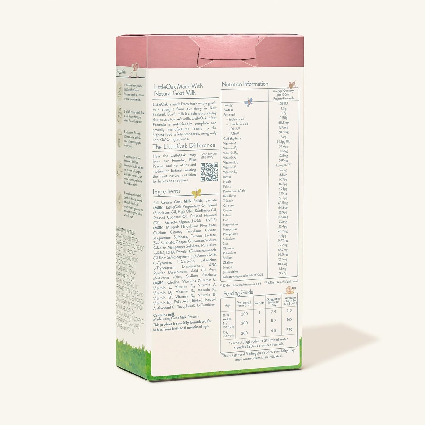 Littleoak Natural Goat Milk Infant Formula 6 X 30g Sachets