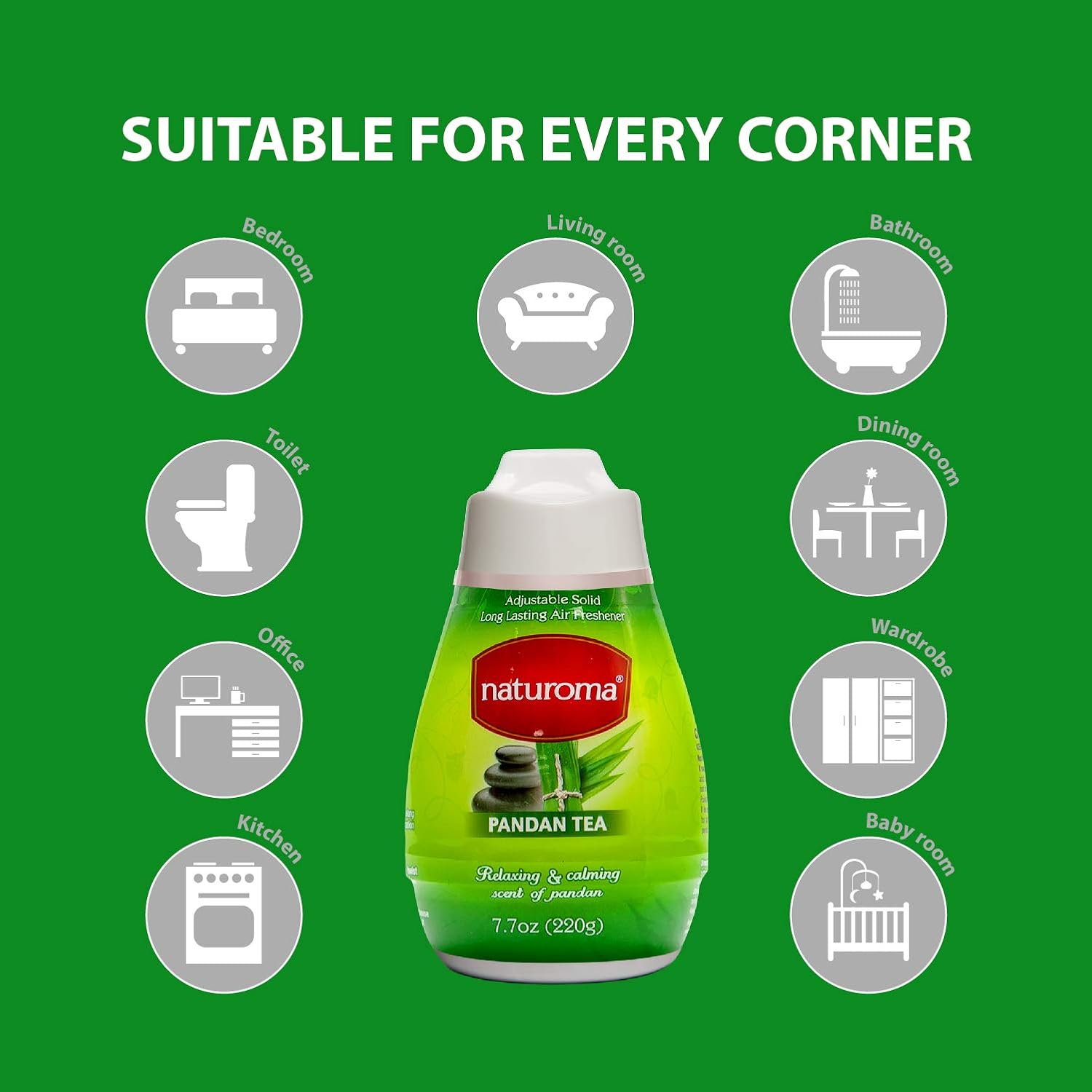 Naturoma Air Fresh Solid Gel Pandan Tea 220g