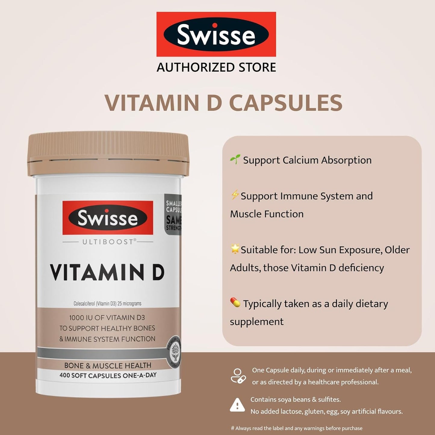 Swisse Ultiboost Vitamin D 250 Capsules