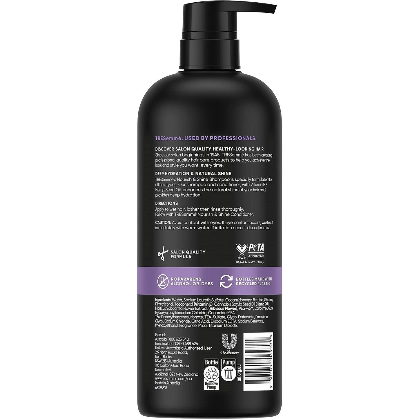 Tresemme Nourish & Shine Shampoo With Vitamin E & Hemp Seed Oil 940ml