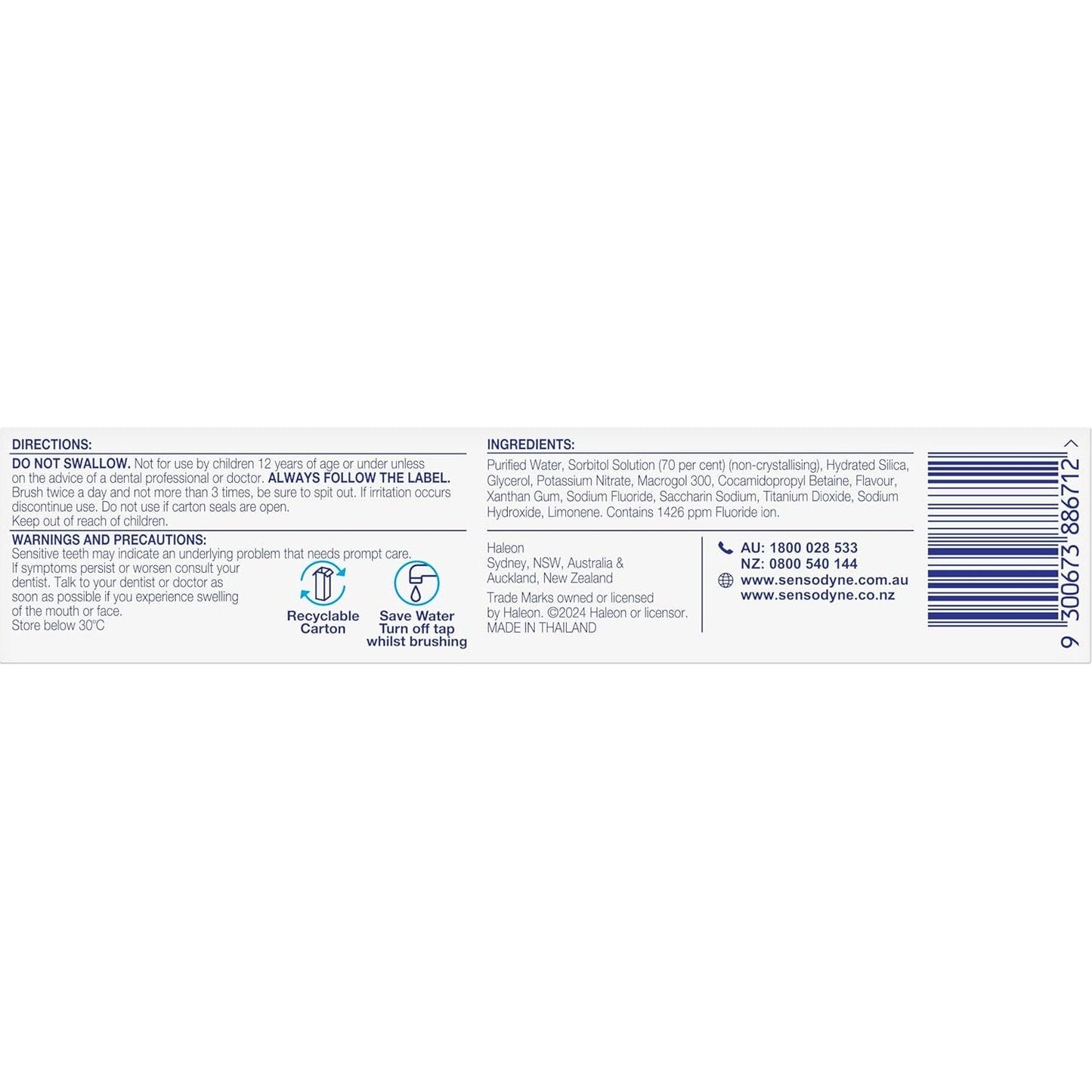 Sensodyne Whitening Sensitivity & Enamel Toothpaste