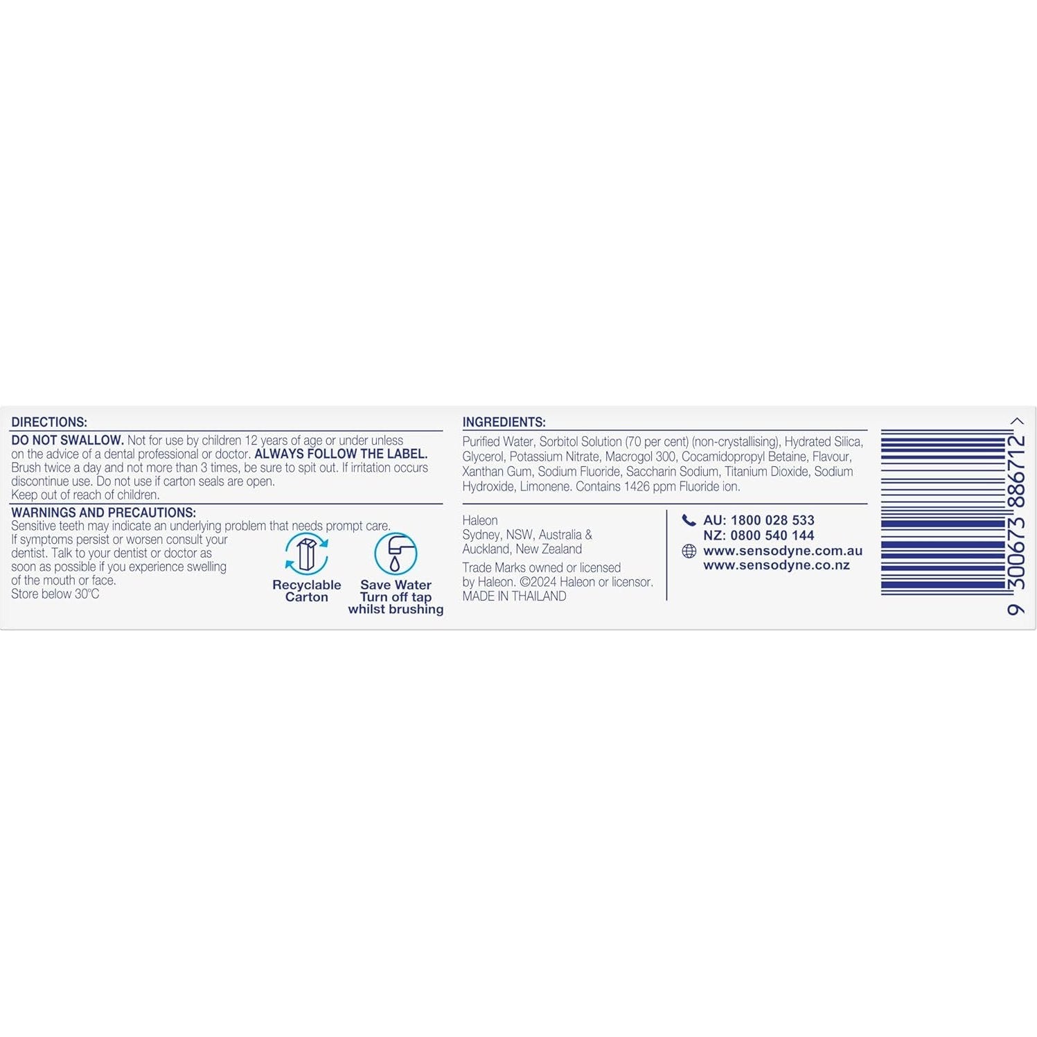Sensodyne Whitening Sensitivity & Enamel Toothpaste